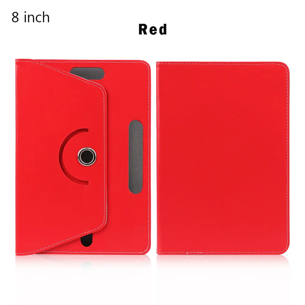 360 Degree Rotating Universal Tablet Case PU Leather Cover For Samsung Galaxy Tab 7 8 9 10.1 inch Android Tablet PC - Цвет: 8 inch red