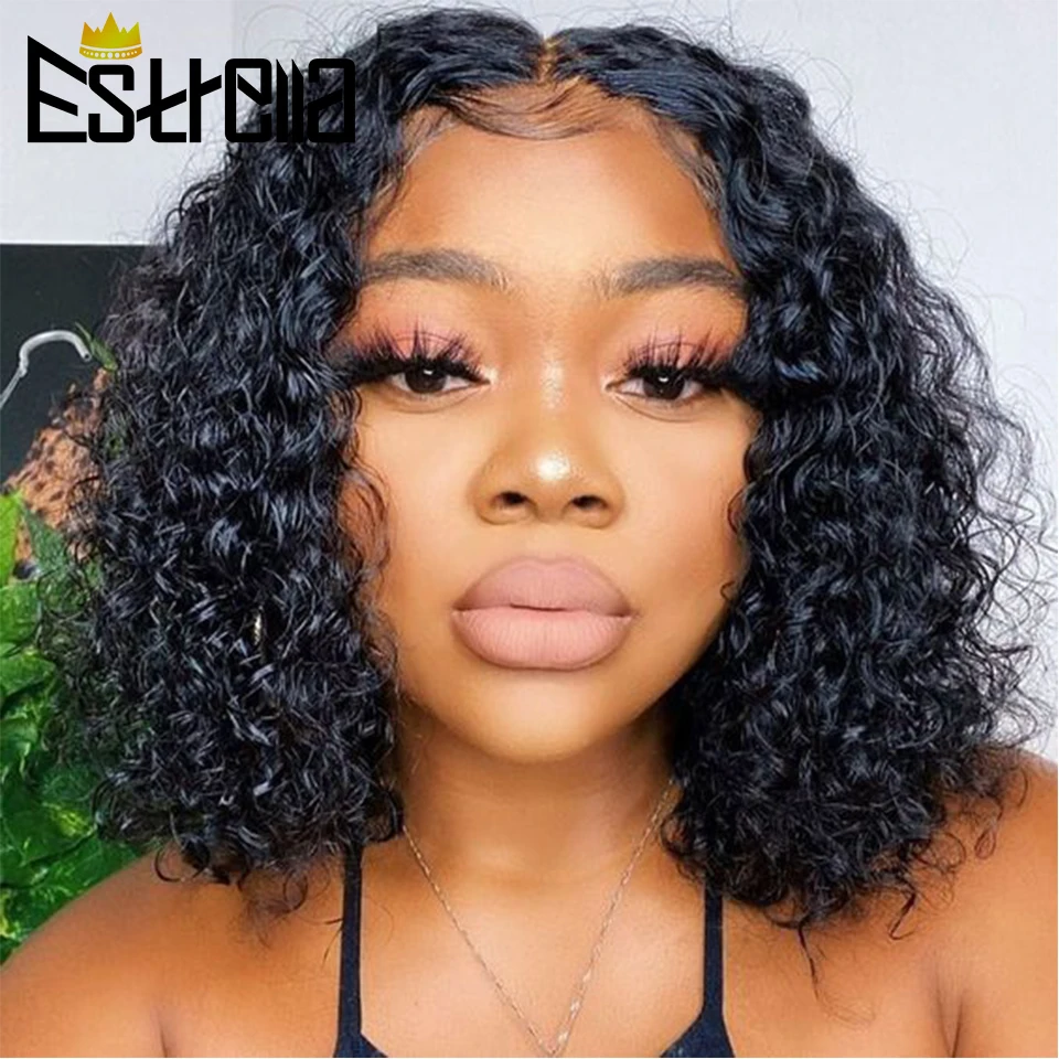 Короткие вьющиеся человеческие волосы парики Малайзия боб для женщин