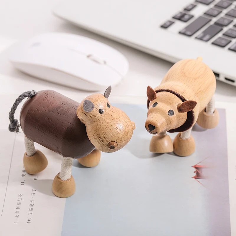 Милый мультяшный деревянный слон настольная кукла в спальню украшения для