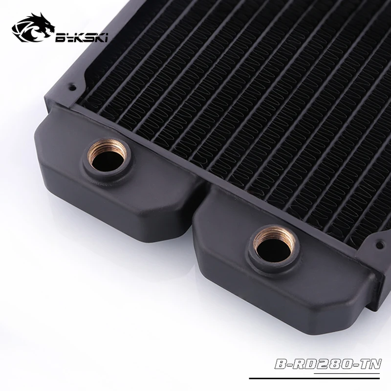 Черный радиатор Bykski для водяного охлаждения медный 280 мм толщина около 28 лучше