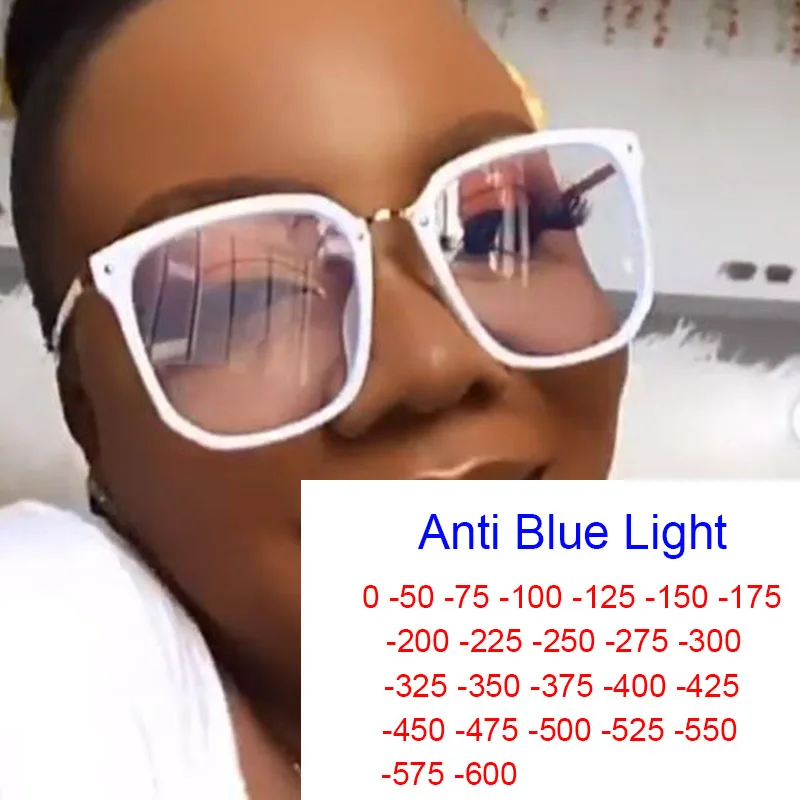 Винтаж близорукость очки с диоптриями рамка роскошные белые оттенки Для женщин