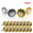 25 мм 16 шт. стальная проволочная колесная щетка Dremel вращающийся инструмент для мини-дрель инструменты полировка аксессуары Dremel