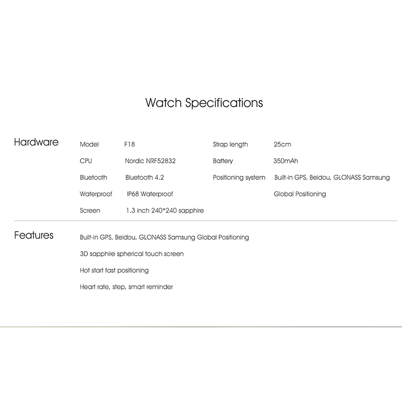 Смарт-часы FocusSmart F18 с GPS пульсометром и датчиком артериального давления