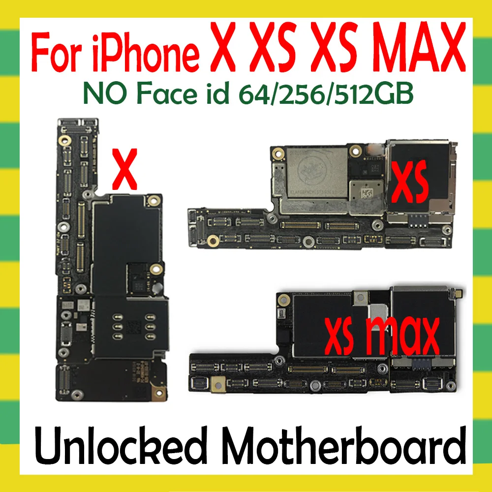 Материнская плата для iPhone X XS MAX NO/With Face ID разблокированная полная чипа