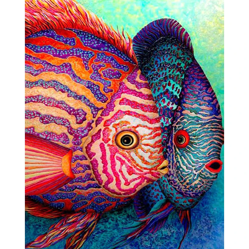 

SenyuArt Diamond Painting Full Drill Square Round Rhinestone Embroidery Mosaic Animal Fish Picture Cross Stitch Home Decor Craft