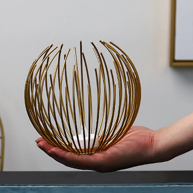 Полый железный подсвечник Фонарь геометрических фигур centro de Меса черный