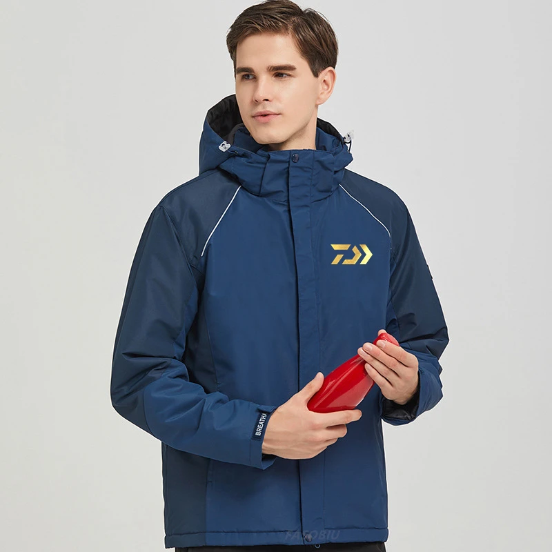 

Daiwa Winter Men's Plush and Thickened Cotton Padded Jacket Outdoor Cold Resistant and Warm Mountaineering Fishing Jacket