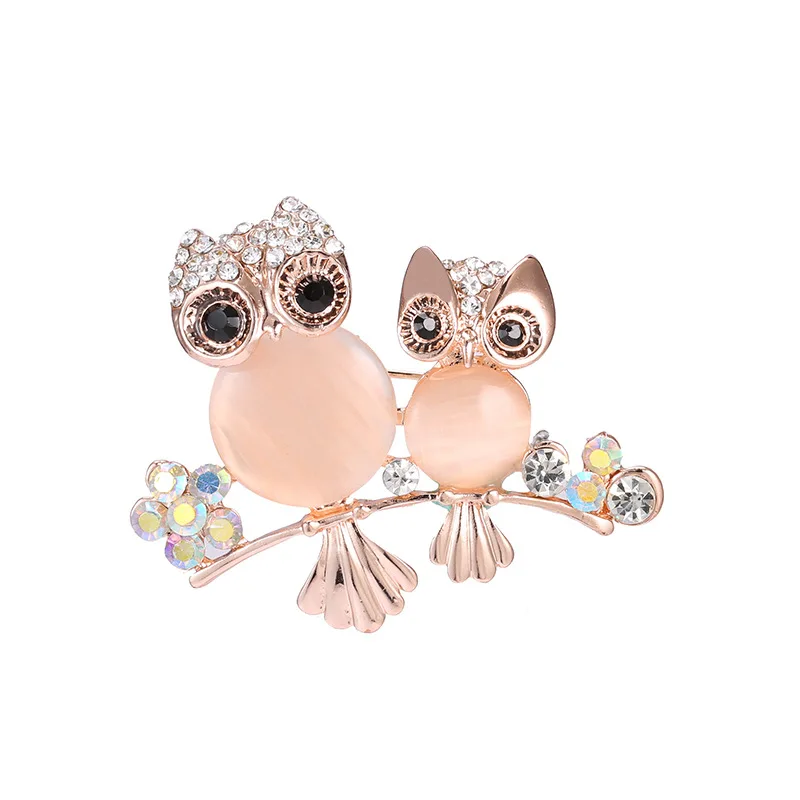 

2021 Retro Brooch Owl Rhinestone Crystal Pearl Brooch Women Trendy Elegant Pin Party Wedding Accessories