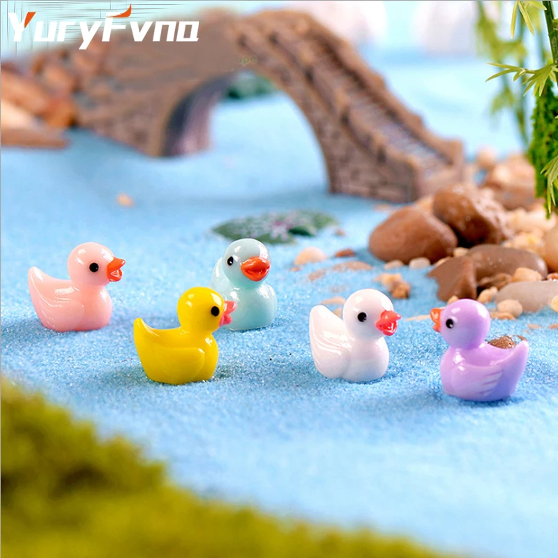 YuryFvna 500 шт красочные пластиковые мини утки миниатюрные игрушки кукольный домик