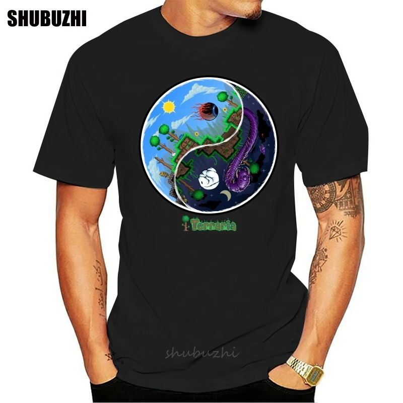 

Terraria T-Shirt Night And Day T-Shirt M-3Xl Us Stock Fast Shipping Loose Size Top Tee Shirt euro size drop shipping