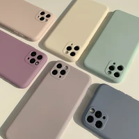 luxury original solid color liquid silicone mobile phone case suitable for iphone 12 11 pro max mini xs x xrplus thin soft cove