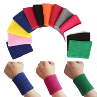 50 hot sale 1pc wristband light weight reusable cotton yarn unisex sports tennis badminton sweatband for running
