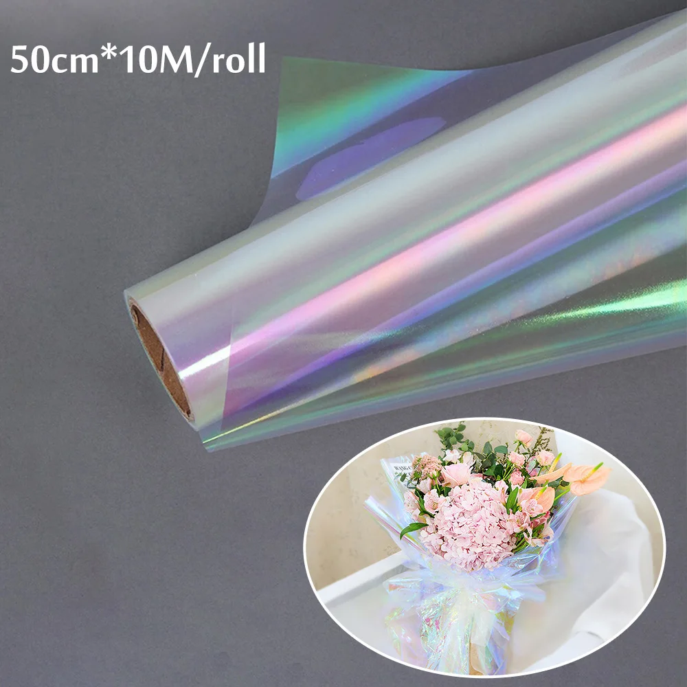 Iridescent Flower Bouquet Wrapping Cellophane Rainbow Film V
