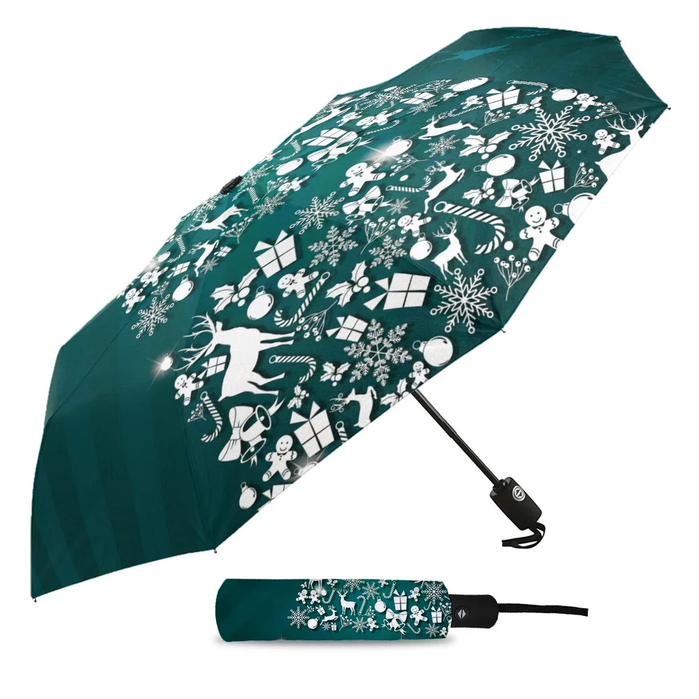 Фантазия Рождественская елка трехскладной Зонт ветростойкий складной полностью