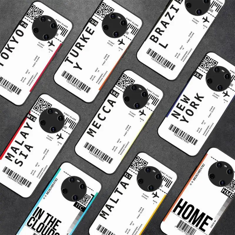 

Cute FIRST CLASS PLANE TICKET Phone Case For Huawei Y5 Y62019 Y52018 Y92019 Funda Case for 9prime2019
