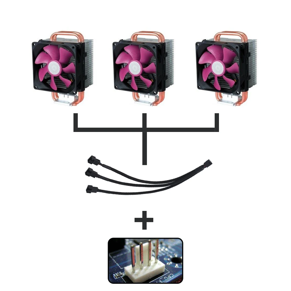 22AWG 30 см материнская плата Внутренний 3-контактный женский охлаждающий