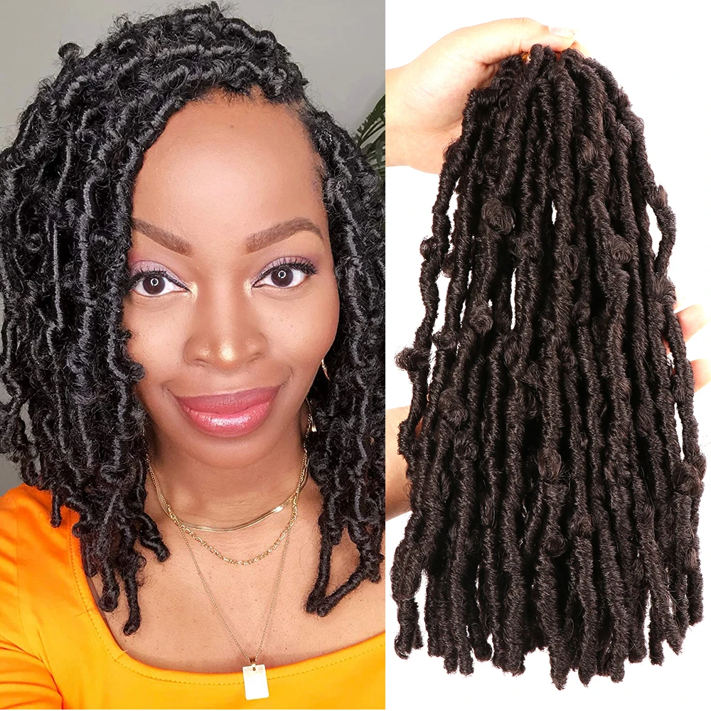 

Dansama Butterfly Locs Crochet Hair Synthetic Short Distressed Faux Locs Braids Hair Extension Pre looped Pre-twisted Braids