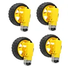 Двигатель коробки передач с электродвигателем, 1 шт., для arduino, желтое колесо для автомобильных шин с пластиковым мотором TT, 3-6 в, двухвальный редукторный двигатель TT, магнитный