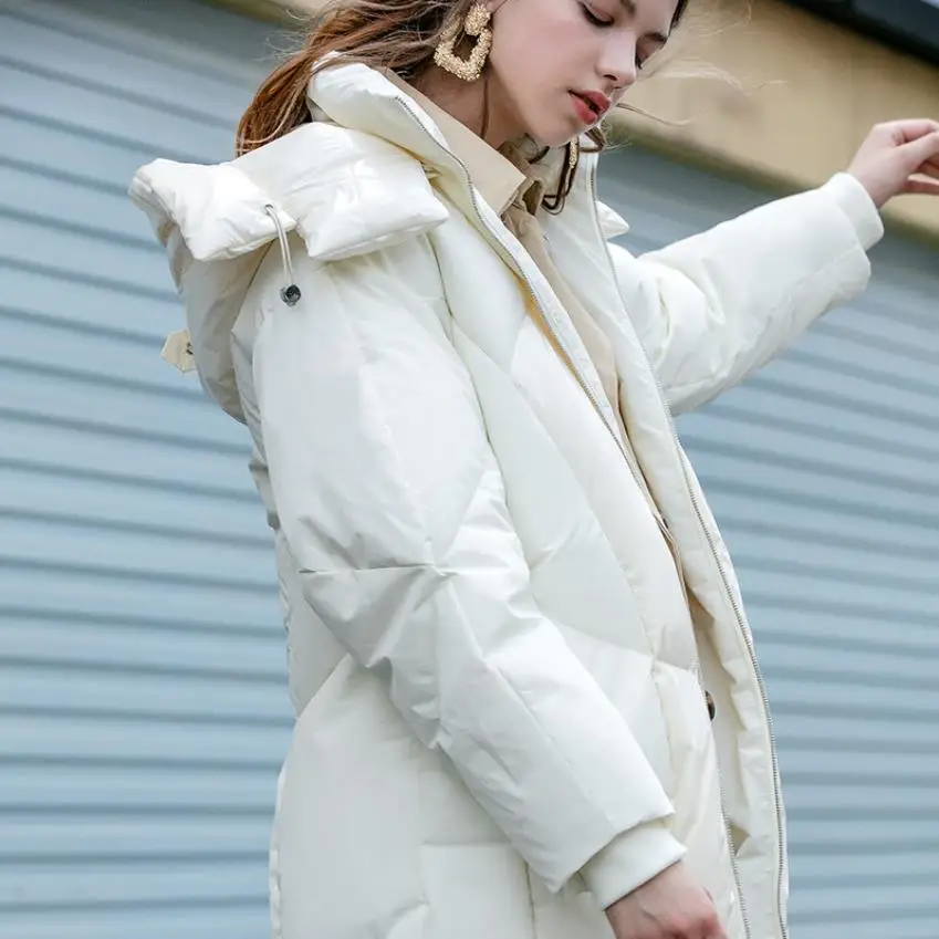 Модные большие размеры с капюшоном размера плюс толстые теплые пушистые пуховые