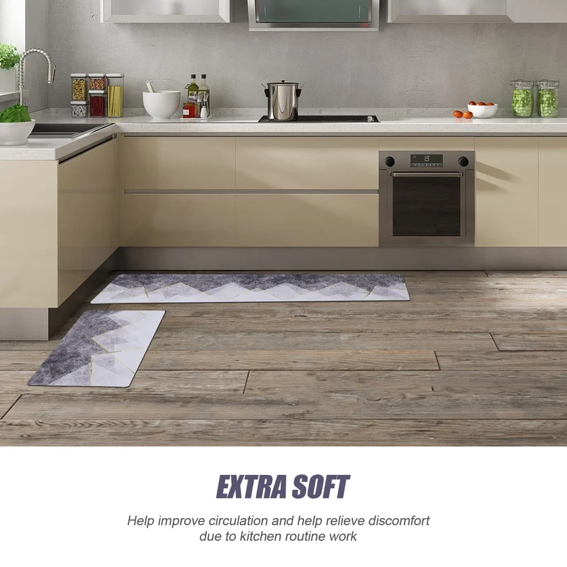 

Набор кухонных ковриков из ПВХ 2 шт., нескользящий коврик для пола против усталости, подходит для прихожей/прачечной/двери/ванной комнаты