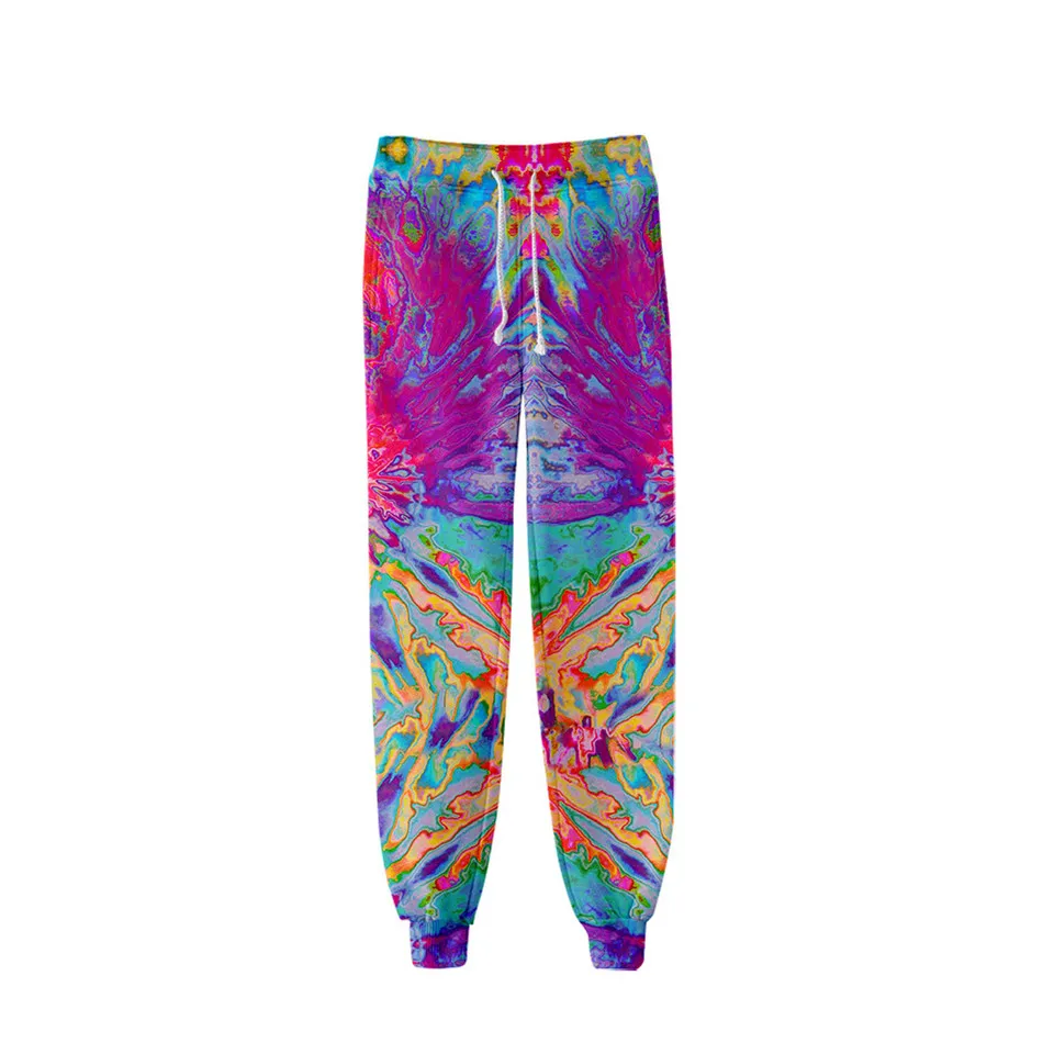 Тренировочные брюки Tie Dye с 3D принтом модные Джоггеры в стиле Харадзюку цветные