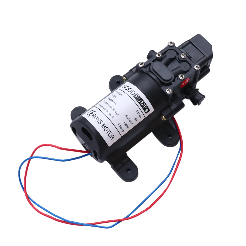 

12V 70W Automatic Diaphragm Pump Mini Electric Car Washing Pump Water Pump (Black)