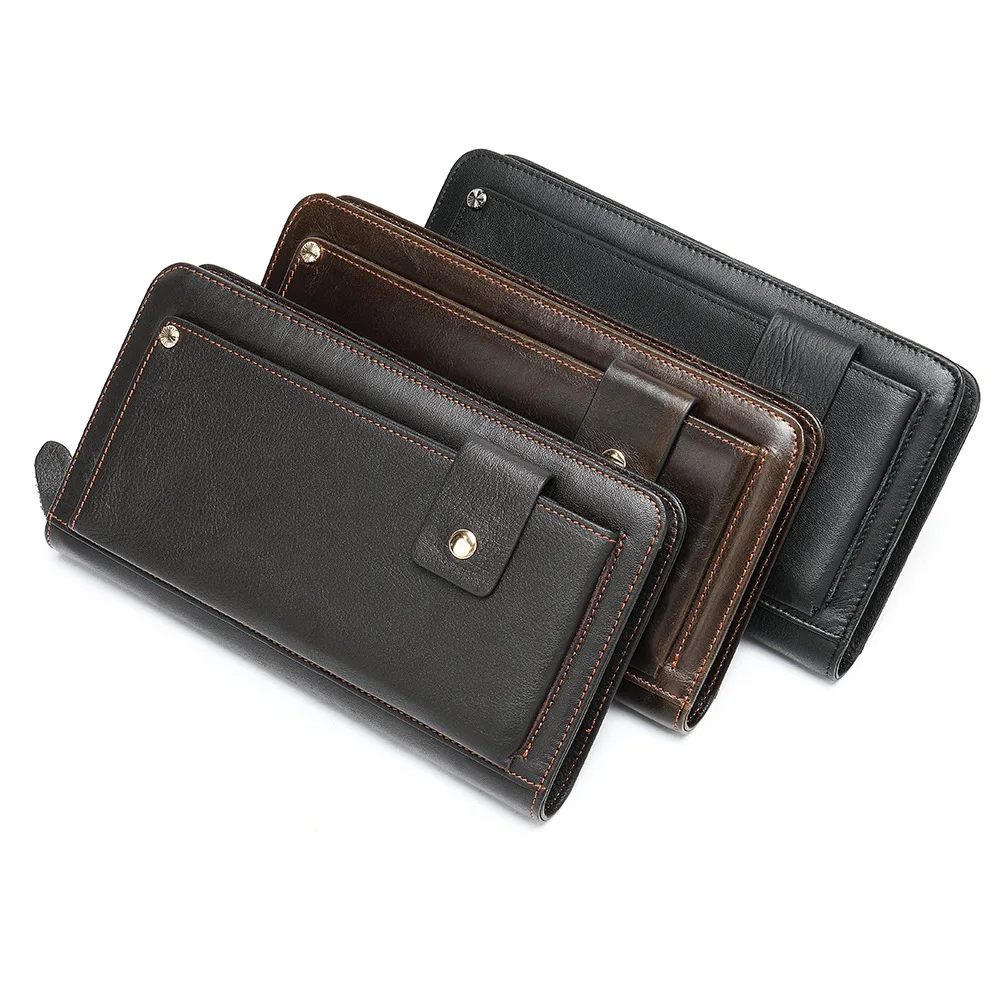 

YourSeason Fashion Men Long Multi-card Wallet Card Holder 2021 Cowhide Male Phone Purse Clutch Wallet Genuine Leather