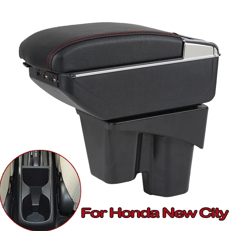 Подлокотник для Honda New City центральный контейнер хранения с подстаканником и