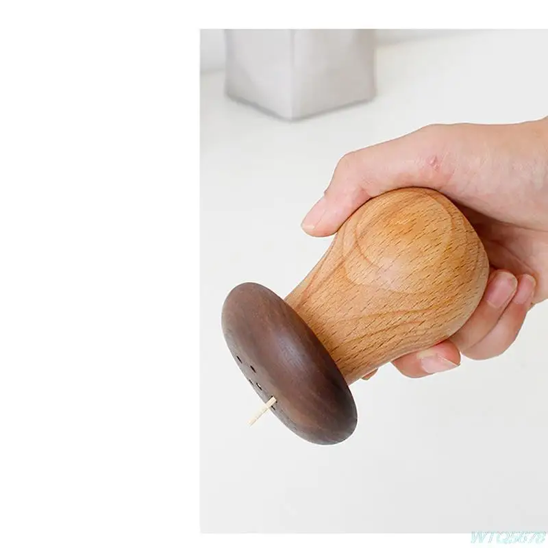 

Solid wood toothpick holder toothpick box black walnut wooden mushroom storage