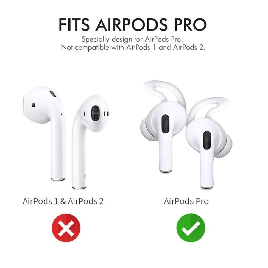 1Pair Silicone Earbuds Case For Airpods Pro Anti-Slip Soft Eartip Ear Hook Cap Cover For Airpods Pro Headphone Eartip images - 6