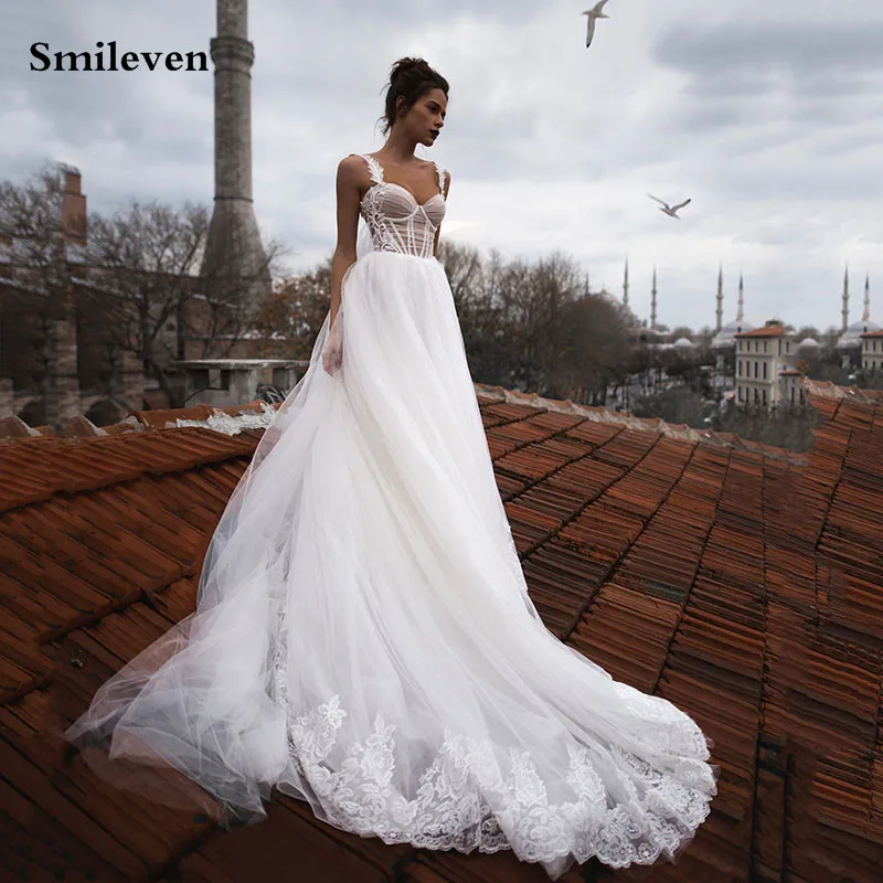 Smileven Элегантное свадебное платье принцессы а силуэт сексуальное на тонких