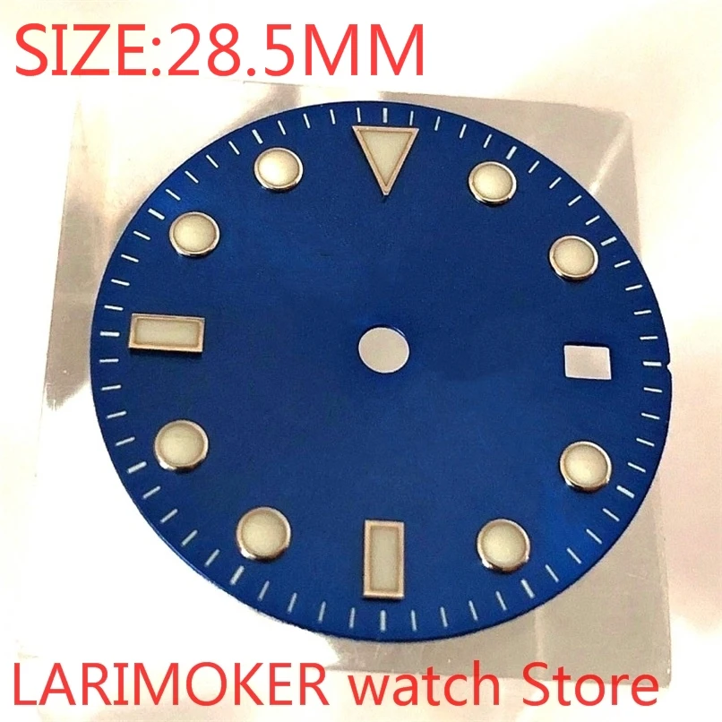 

NO Bliger LOGO 28.5mm premium luminous blue dial suitable for Miyota-DG-2813-3804 NH35 NH36 ETA2836-2824 automatic movement