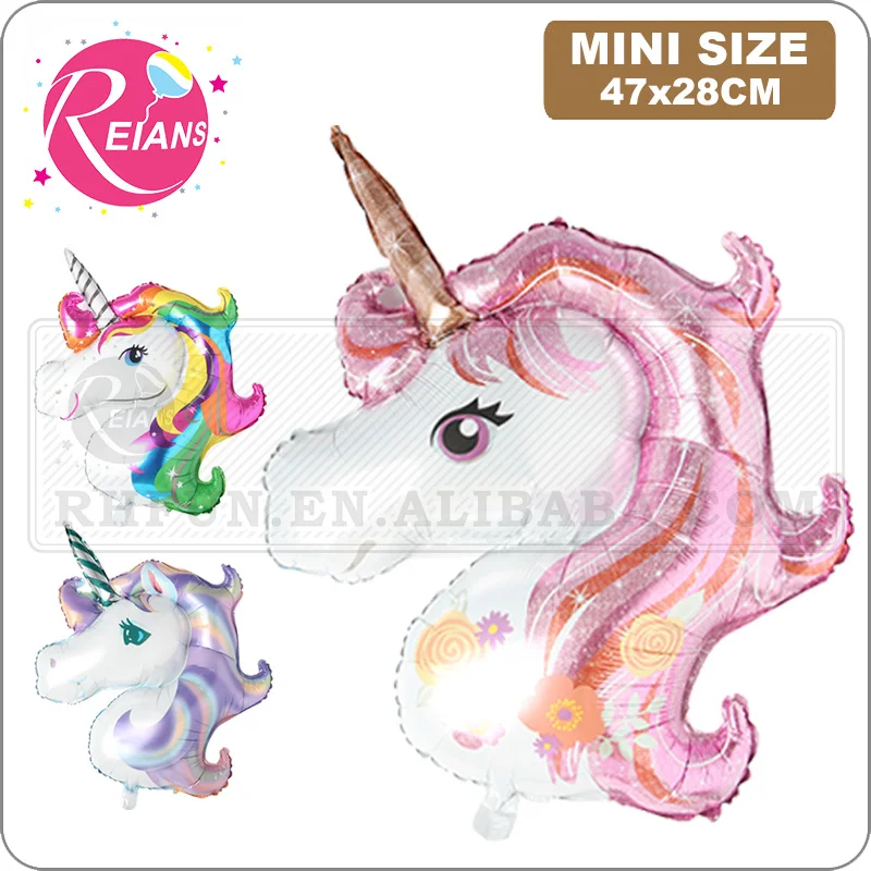 Mini baby shower favor birthday party children Animal unicorn head balloon decor rainbow supplies wedding child globos | Дом и сад