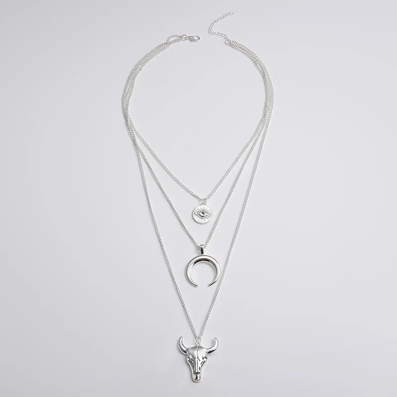 Многослойное ожерелье с искусственным глазом и головой быка для женщин девушек