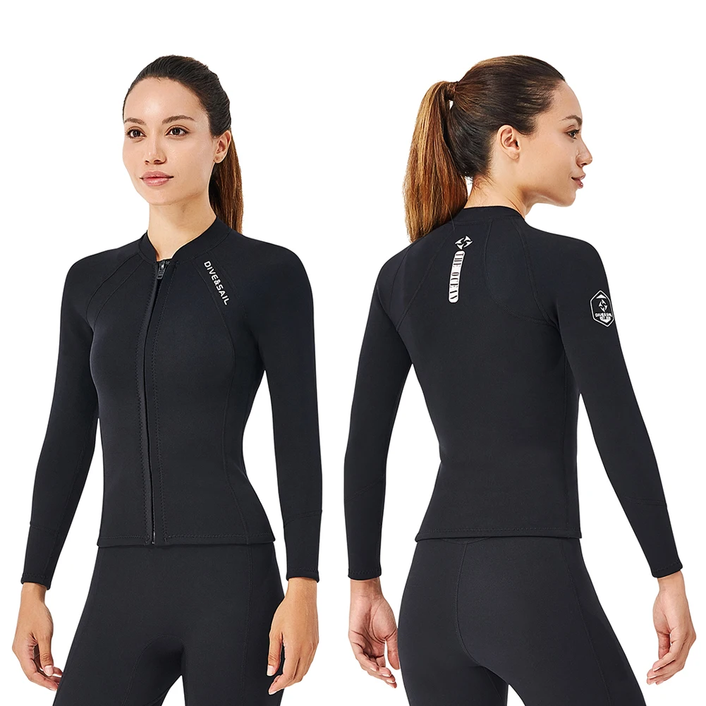 

DIVE SAIL Women Neoprene Wetsuit Jacket Tops Long Sleeve Swimsuit Shirt Womens Anti-UV Spearfishing Swim Diving Wetsuits Jacket