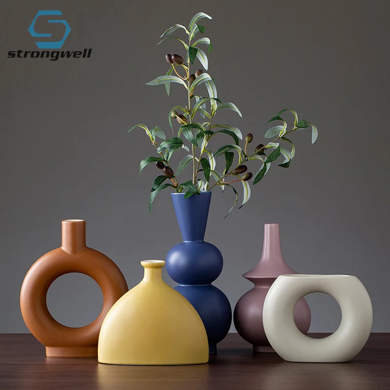 Strongwell Скандинавская Современная нестандартная Цветная Керамическая Ваза для