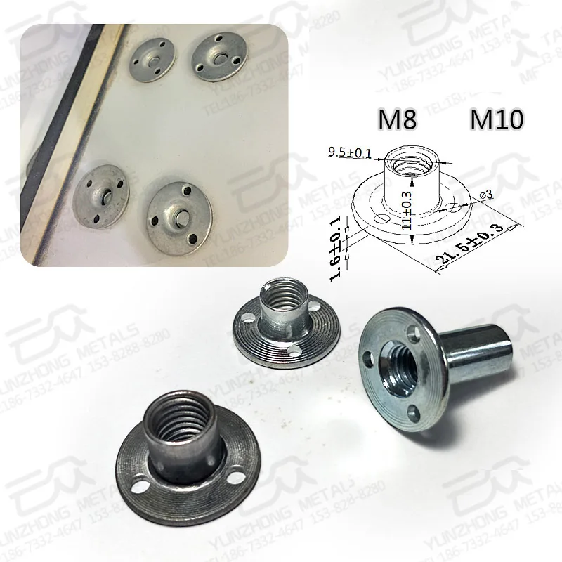 M8 M10 сварочные гайки с тремя отверстиями зажим пружинная гайка клетка рукав