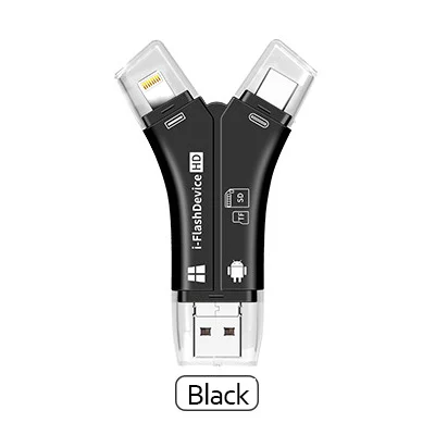 Утхай C80 быстрозаряжаемый Micro SD/TF OTG кард-ридер Multi чтения карт памяти мини-адаптер для iPhone 6/7/8 11 XR Plus iPod iPad OTG Картридеры - Цвет: Y-3IN1-Black