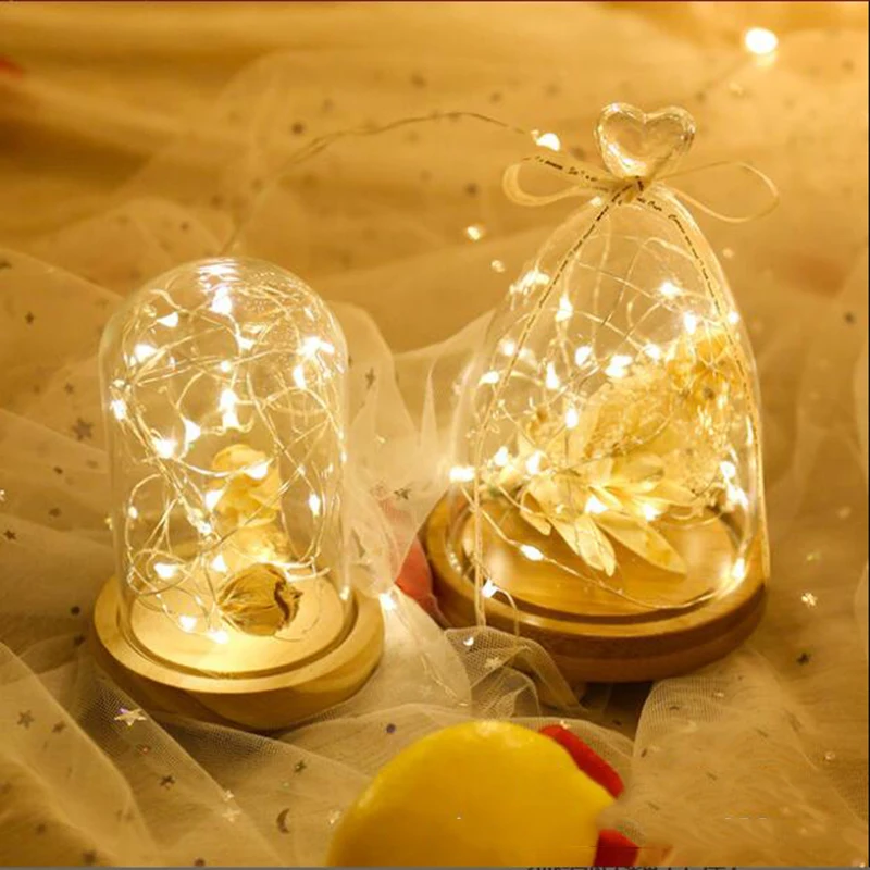 

3-10Pieces LED String lights Copper Wire Holiday Fairy Garland Light Decor Christmas Tree Wedding Party LR44 Battery Power