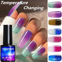 8ml thermal color change gel nail polish temperature color changing soak off uv hybrid varnish magic nail art decor t0790