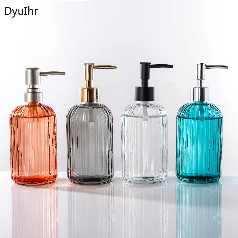 

DyuIhr Nordic stained glass Sub-packing bottle hand soap shampoo empty bottle press bottle lotion bottle bathroom accessories