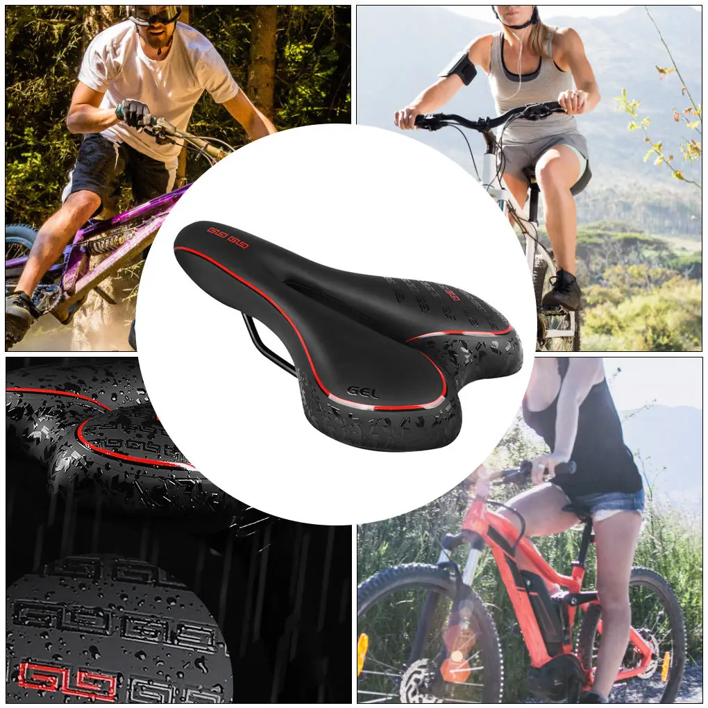 

Shock Absorbing Hollow Bicycle Saddle Anti-skid GEL PU Extra Soft Mountain Bike Saddle MTB Road Cycling Seat Bicycle Accessories