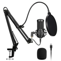 arikasen studio condenser usb computer microphone kit with adjustable scissor arm stand shock mount for youtube voice