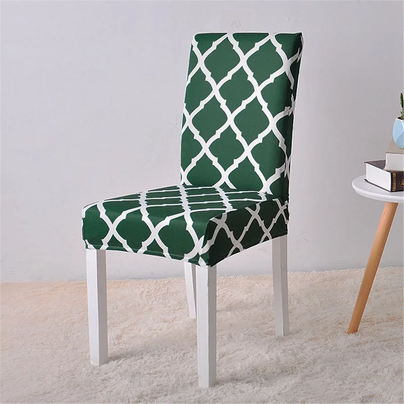 Dark Green Plaid Клетчатый чехол для кресла спандекс эластичный чехол современный чехол для сидений на кухне чехлы на кресла стрейч для банкета - Цвет: Dark Green Plaid