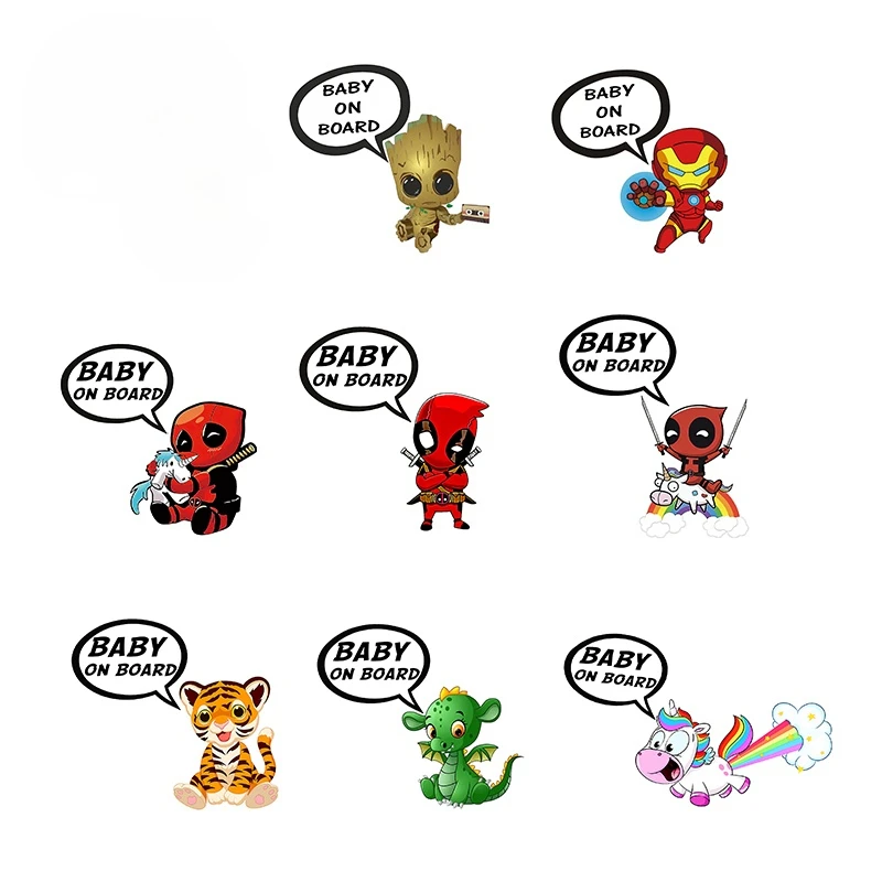 

3D Art Pattern Funny Baby Car Stickers Decal Occlusion Scratch Waterproof Vinyl Material Scratch-proof High Quality Kk13*13cm