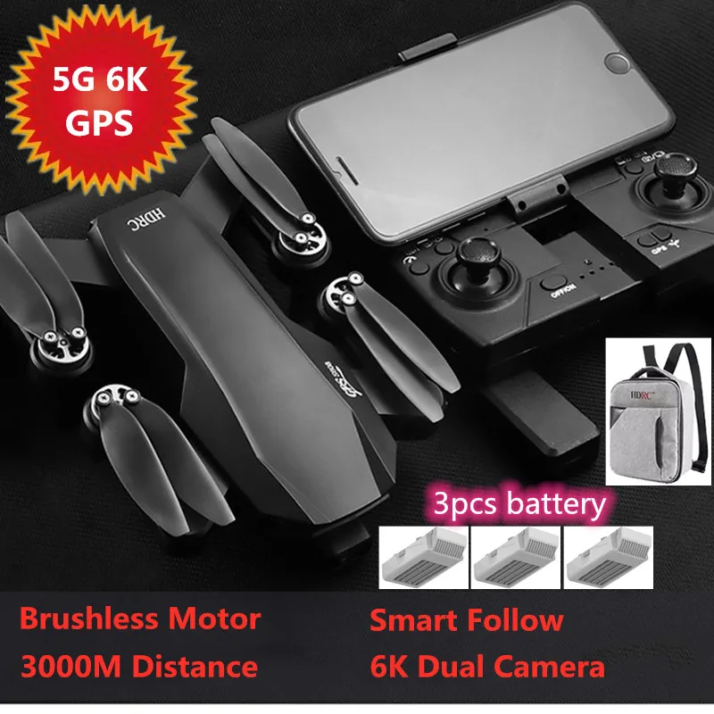 

5G GPS 6K Dual ESC Camera Aerial Photagraphy RC Quadcopter 3KM Brushless Motor GPS Position Smart Follow Me Optical Flow Drones