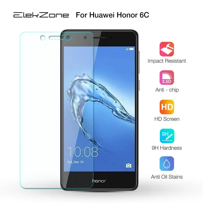 Закаленное стекло с нанопокрытием HD 9H для экрана телефона huawei Honor 6C 2.5D защитная