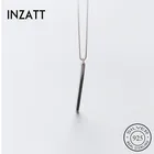 Женский минималистичный кулон INZATT, колье-чокер из настоящего серебра 925 пробы, вечерние ювелирные украшения, изящные аксессуары