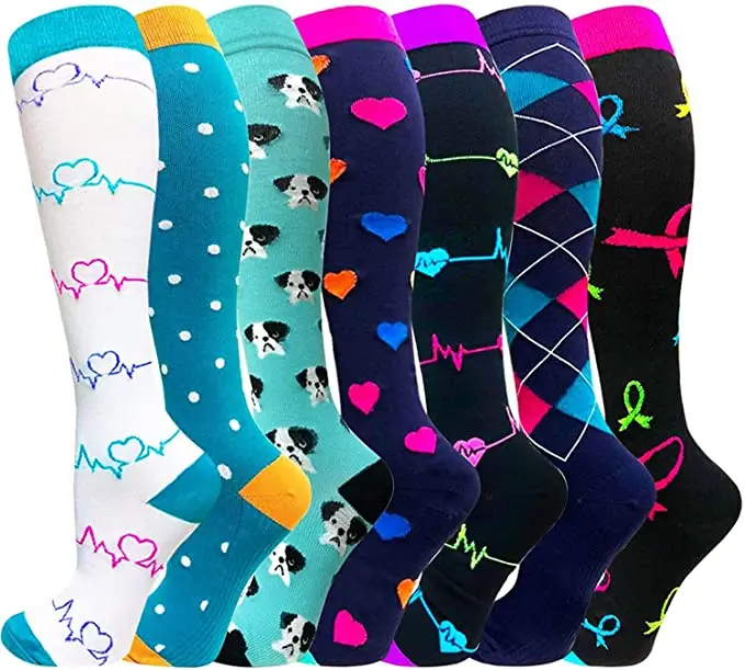 7 Pairs/Set High Quality Durable Mens And Womens Sports Compression Socks Cycling Socks Fit For Running