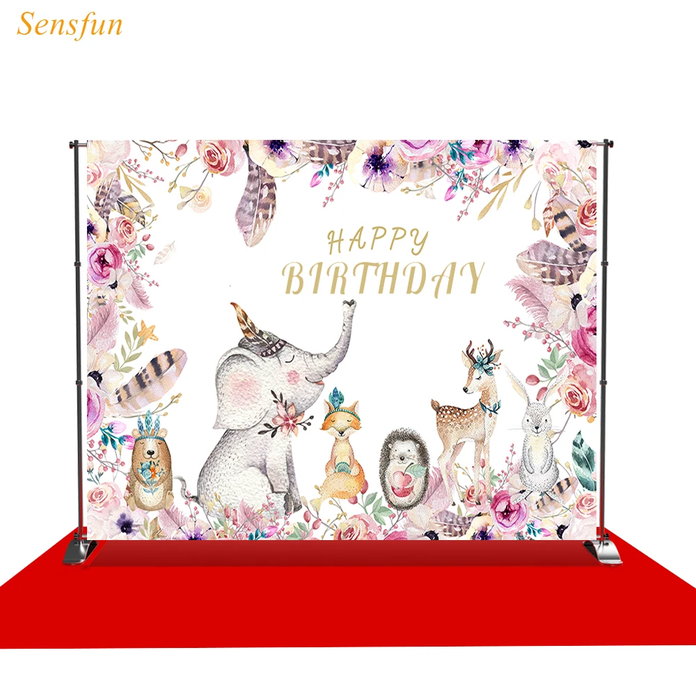 LEVOO фотографический фон день рождения цветы животные дикая Один Детский